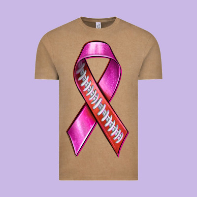 Breast Cancer Ribbon American Football Vintage Tee Designed By Texasbilliewilder