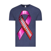 Vintage Denim Breast Cancer Ribbon American Football Vintage Tee - texasbilliewilder