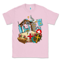 Bubblegum Pink nurse  cross and jesus Classic Tee - AdoDesignShop