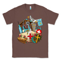 Chestnut nurse  cross and jesus Classic Tee - AdoDesignShop