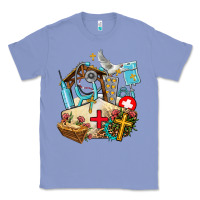 Colony Blue nurse  cross and jesus Classic Tee - AdoDesignShop