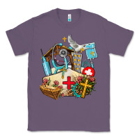 Lavender nurse  cross and jesus Classic Tee - AdoDesignShop