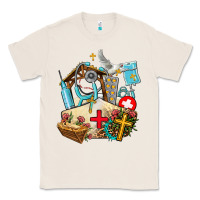 Natural nurse  cross and jesus Classic Tee - AdoDesignShop