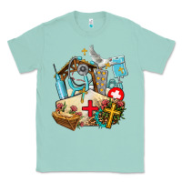 Seafoam nurse  cross and jesus Classic Tee - AdoDesignShop