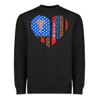 Black 4th of july nurse heart flag Heavyweight Sweatshirt - texasbilliewilder