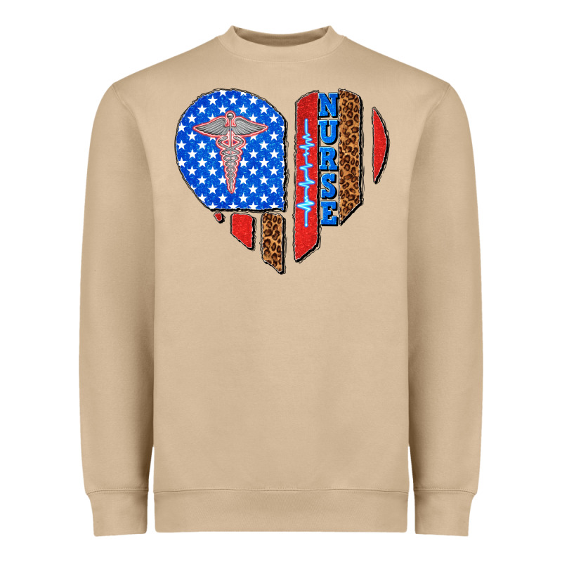 4th Of July Nurse Heart Flag Heavyweight Sweatshirt by texasbilliewilder | Teevron