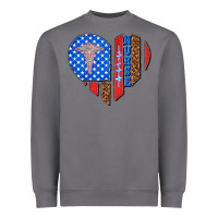 Storm 4th of july nurse heart flag Heavyweight Sweatshirt - texasbilliewilder