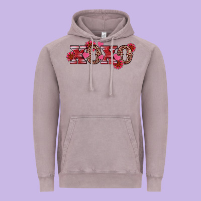 Vintage Hoodie valentine's day xoxo sunflower heart