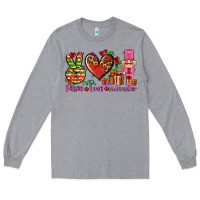 Heather Grey peace love nutcraker Long Sleeve Tee - AdoDesignShop