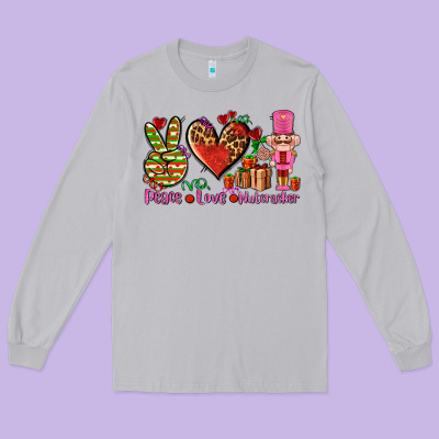 Peace Love Nutcraker Long Sleeve Tee Designed By Adodesignshop