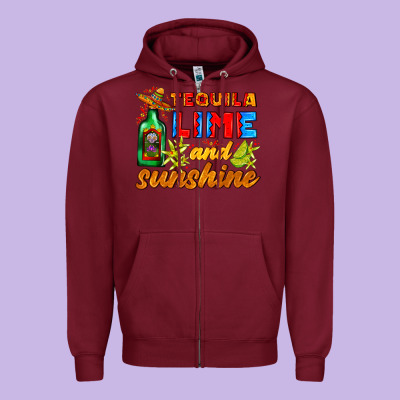 Tequila Lime And Sunshine Zipper Hoodie Designed By Adodesignshop