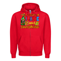 Red tequila lime and sunshine Zipper Hoodie - AdoDesignShop
