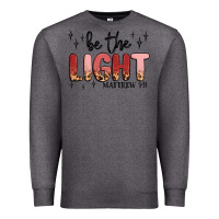 Charcoal Heather be the light Premium Sweatshirt - MaliasSmallBusiness