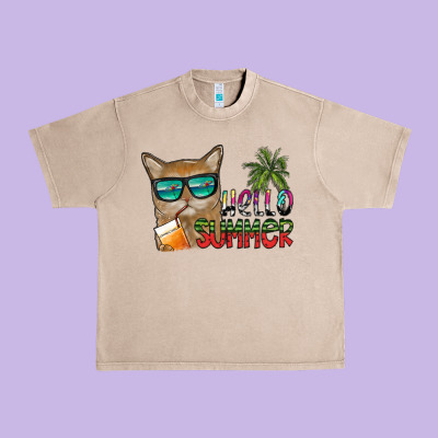 Hello Summer Urban Heavy Tee Designed By Sublimationcraftshop