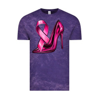 Cloud Purple Breast Cancer Ribbon and Heels Vintage Tee - texasbilliewilder