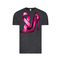 Vintage Black Breast Cancer Ribbon and Heels Vintage Tee - texasbilliewilder