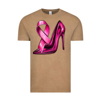 Breast Cancer Ribbon And Heels Vintage Tee | Teevron