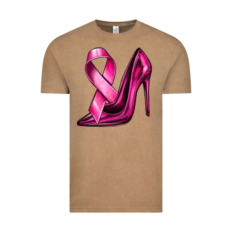 Breast Cancer Ribbon And Heels Vintage Tee by texasbilliewilder | Teevron