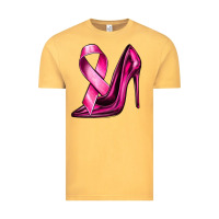 Vintage Mustard Breast Cancer Ribbon and Heels Vintage Tee - texasbilliewilder