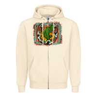 Sandshell cactus sunflower cowhide horseshoe  background Zipper Hoodie - Artiststas