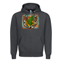 Smoke cactus sunflower cowhide horseshoe  background Zipper Hoodie - Artiststas