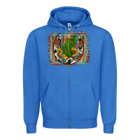 True Royal cactus sunflower cowhide horseshoe  background Zipper Hoodie - Artiststas