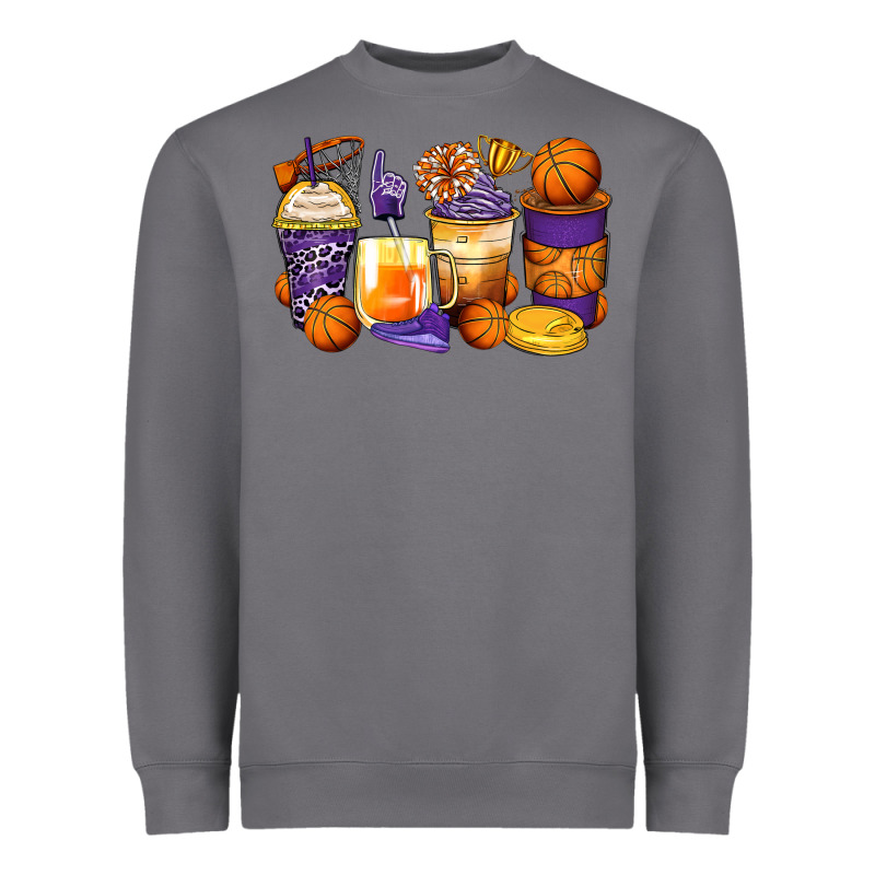 Basketball Coffee Cups Heavyweight Sweatshirt by Zillion Design Studio | Teevron