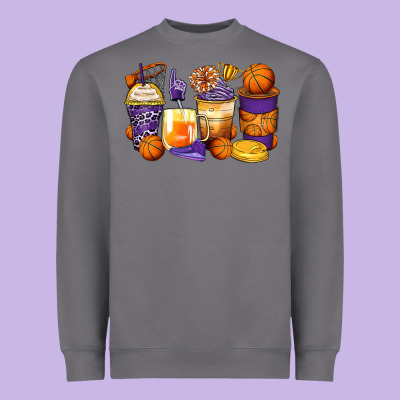 Basketball Coffee Cups Heavyweight Sweatshirt Designed By Zillion Design Studio