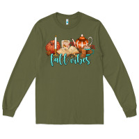 Army Green fall vibes Long Sleeve Tee - AdoDesignShop