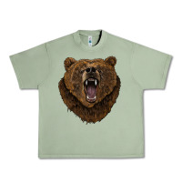 Oil Green bear head Urban Heavy Tee - BarkalooDesign