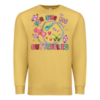 Antique Gold you give me butterflies Premium Sweatshirt - MaliasSmallBusiness