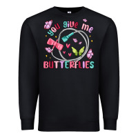 Black you give me butterflies Premium Sweatshirt - MaliasSmallBusiness