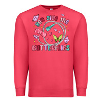 Cardinal you give me butterflies Premium Sweatshirt - MaliasSmallBusiness