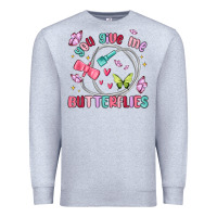 Heather Grey you give me butterflies Premium Sweatshirt - MaliasSmallBusiness
