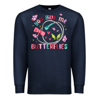 Navy you give me butterflies Premium Sweatshirt - MaliasSmallBusiness