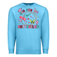 Ocean Blue you give me butterflies Premium Sweatshirt - MaliasSmallBusiness
