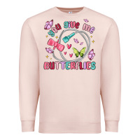 Pale Pink you give me butterflies Premium Sweatshirt - MaliasSmallBusiness