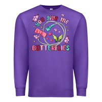 Purple you give me butterflies Premium Sweatshirt - MaliasSmallBusiness