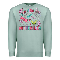 Seafoam you give me butterflies Premium Sweatshirt - MaliasSmallBusiness