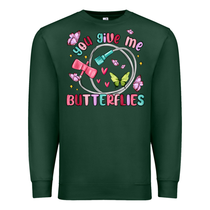 You Give Me Butterflies Premium Sweatshirt by MaliasSmallBusiness | Teevron