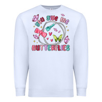 White you give me butterflies Premium Sweatshirt - MaliasSmallBusiness