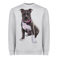 Heather Grey pitbull Heavyweight Sweatshirt - RanaPortraitStore