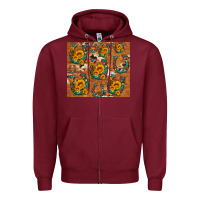 Burgundy sunflower turquoise leopard cowhide horseshoe Zipper Hoodie - Artiststas