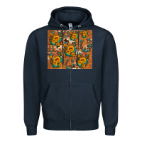 Navy sunflower turquoise leopard cowhide horseshoe Zipper Hoodie - Artiststas