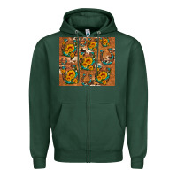 Sports Green sunflower turquoise leopard cowhide horseshoe Zipper Hoodie - Artiststas