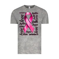 Cloud Rock Breast Cancer Ribbon Hope Love Faith Vintage Tee - texasbilliewilder