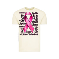 Breast Cancer Ribbon Hope Love Faith Vintage Tee | Teevron