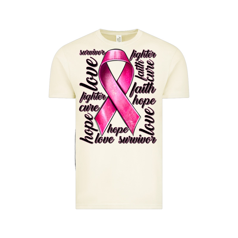 Breast Cancer Ribbon Hope Love Faith Vintage Tee by texasbilliewilder | Teevron