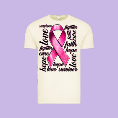 Breast Cancer Ribbon Hope Love Faith Vintage Tee Designed By Texasbilliewilder