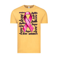 Vintage Mustard Breast Cancer Ribbon Hope Love Faith Vintage Tee - texasbilliewilder